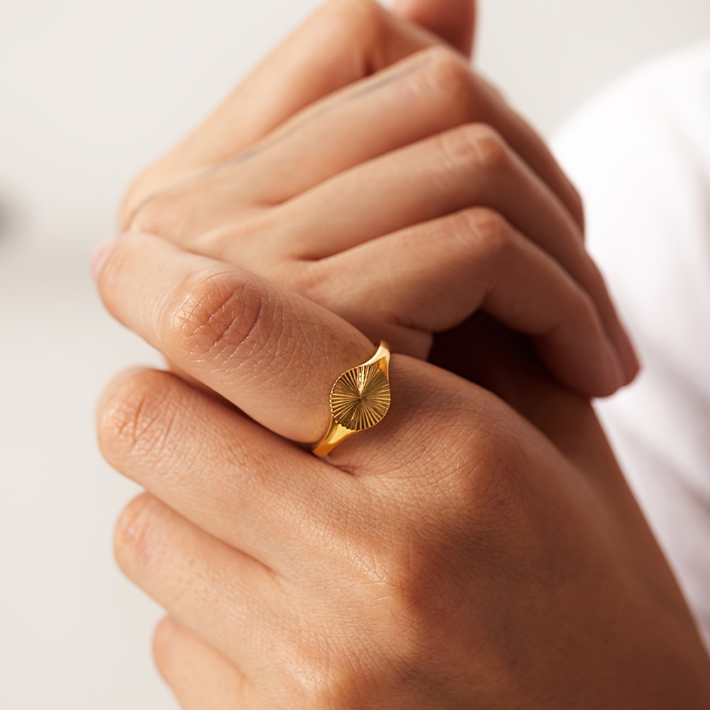 Retro Punk Wave 18K Gold Plated Couple's Ring
